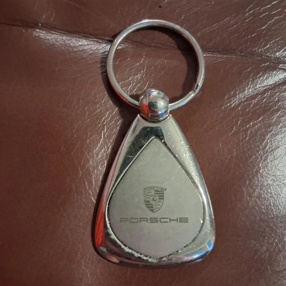 Vintage 90s Porsche Automotive Car Chrome And Nickel Finish Keychain Fair